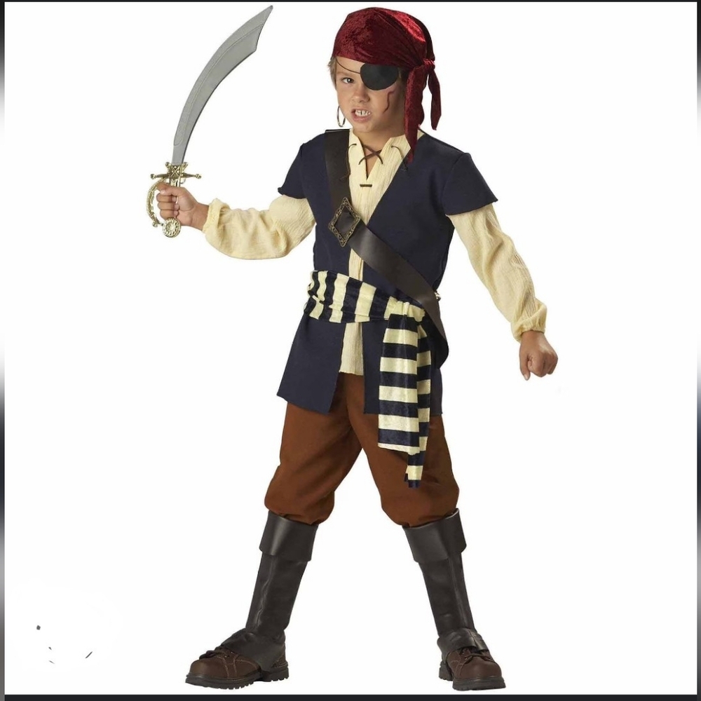 Pirate Mate Costume with Striped Sash